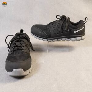 Reebok ASTM F2413-18 Sneaker Athletic Black Lace-Up Alloy Toe Unisex M 6 W 8